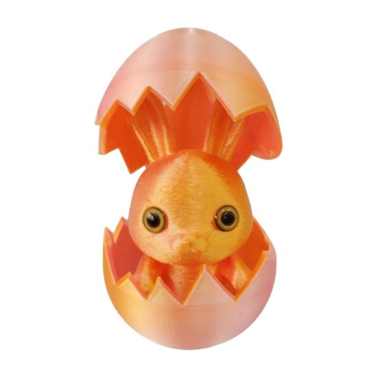 Påskhareöra Äggprydnad med Avtagbar Kanin Inuti 3D-printad Kaninöra Äggfigur Påskhelgens Festdekoration