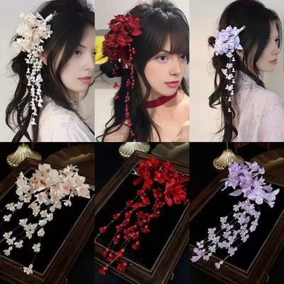 Pinces à Cheveux Femme Perles Faux Décor Fleur Épingles à Cheveux Mariages Bals Soirées Coiffure Florale Accessoires Cheveux