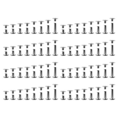 80Pcs Assorted Size Leather Rivets Stainless Steel Binding Screws Fasteners for Leather Working Project Bookbinding