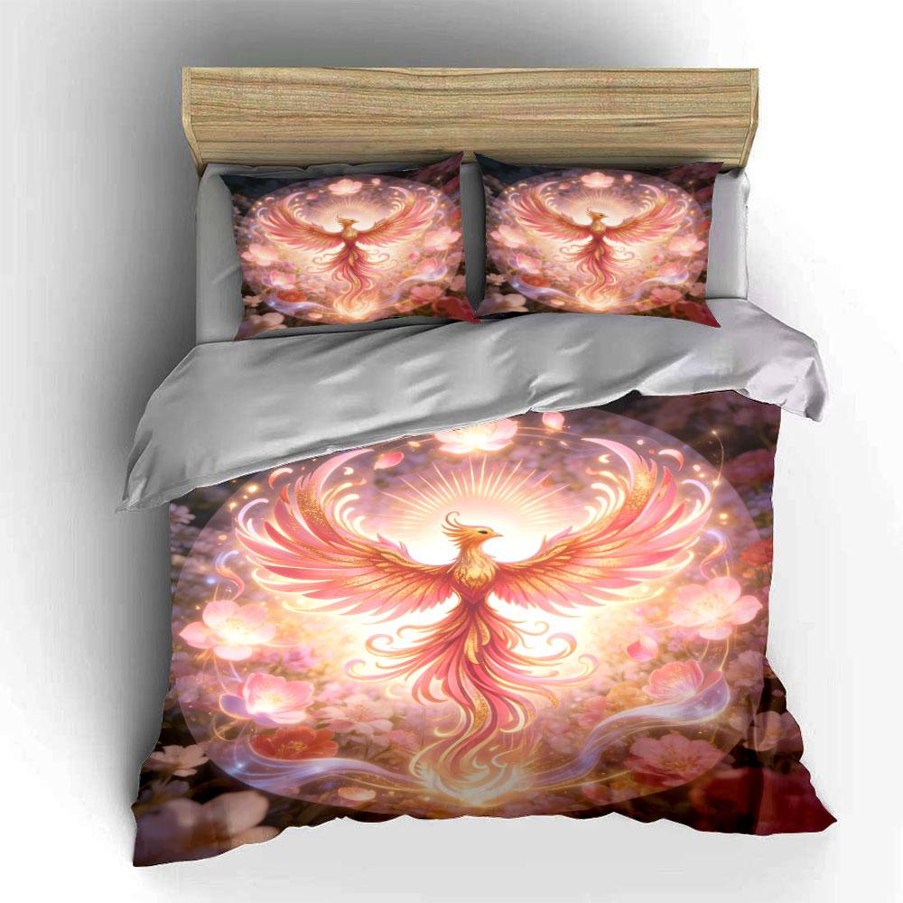 Phoenix Floral Decorative Set Soft Comfortable Duvet Cover Bedding Set Included 1*Duvet Cover & 2*Pillowcases, Gift