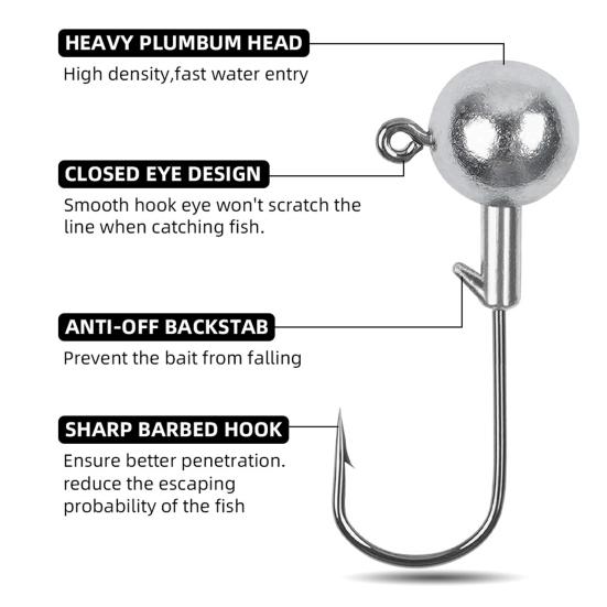 Fishing Weights Sinkers Fishing Hooks Set with Storage Box High Durability Rust Resistant Compact Portable Fishing Rig Kit
