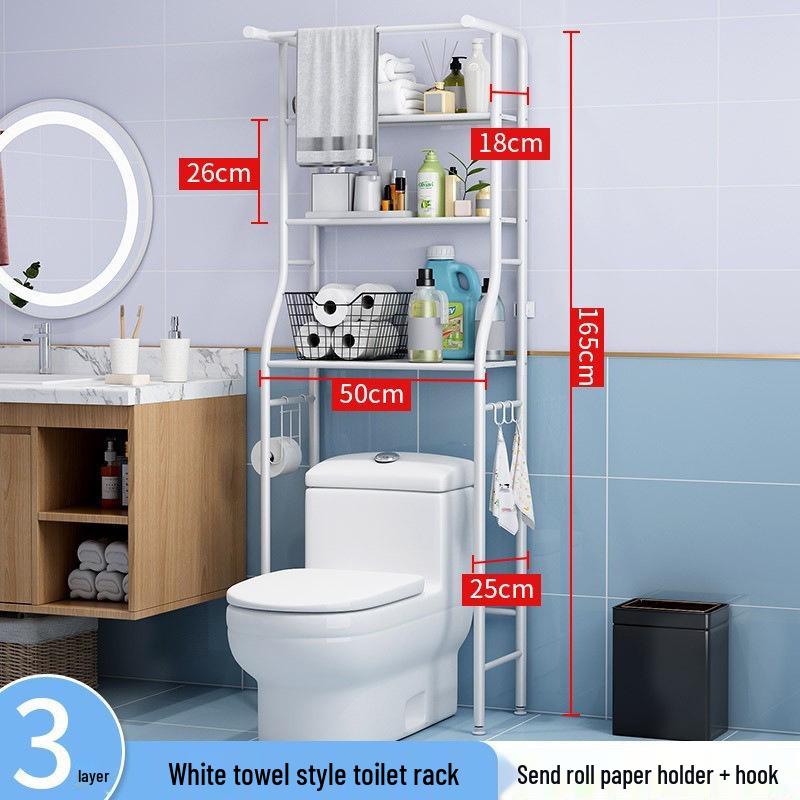 Punch-Free Multi-Layer Bathroom Storage Rack for Washing Machine and Toilet