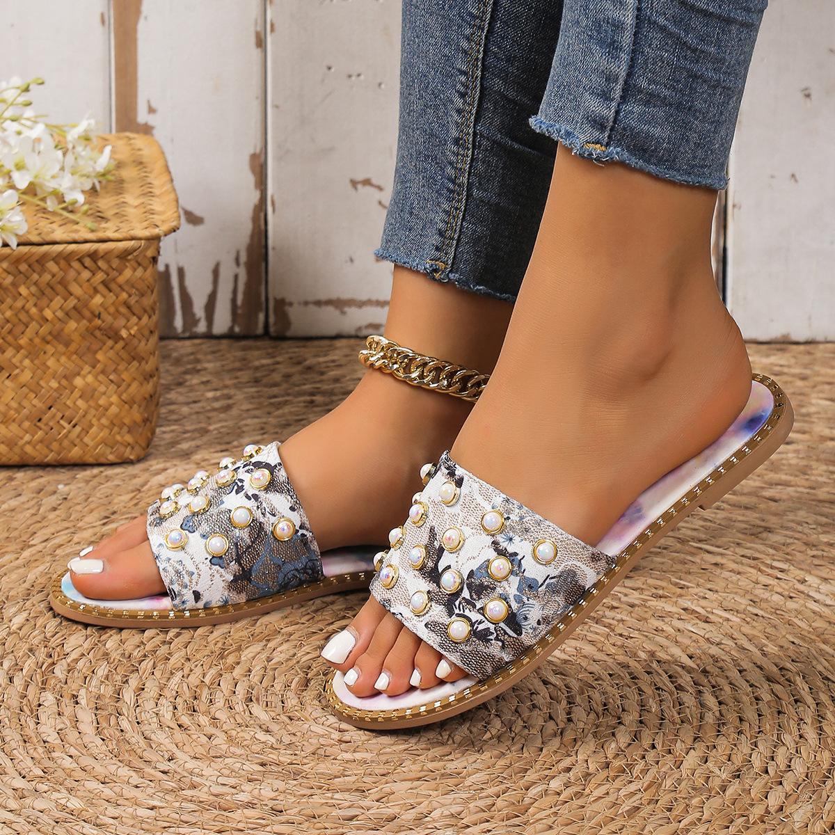 

Модные тапочки для женщин, летние новые женские пляжные тапочки на плоской подошве, женские сандалии с бриллиантами, уличная обувь, роскошный дизайнер, большой размер 43 43 чёрный