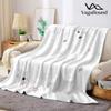 White Spiral Stars Flannel Blanket Warm Soft Halloween Christmas Decorative Couch Warm Cozy All-Season Gift
