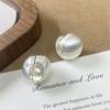 Elegant Brushed Silver Round Ear Studs: Stylish, Versatile, and Personalized Light Luxury Jewelry.