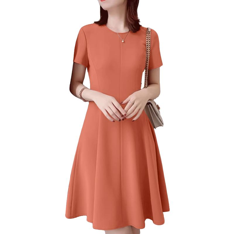 ZANZEA Women Casual Round Neck Summer Short Sleeve Dress