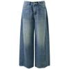 Sancai Women's 100% Cotton Loose Wide-Leg Jeans