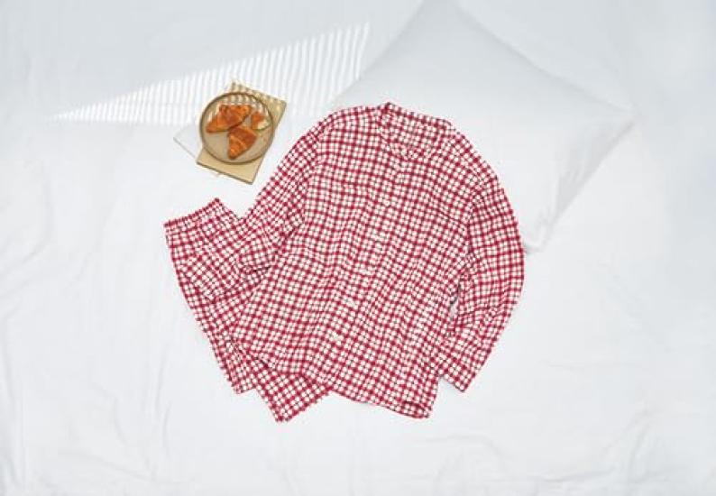 Relax Sleep Science Long Long Cotton Warm YDW470 RE [Wacoal & Sleep] Pajamas, Sleeves, Pants, 100% (Main Body) Women's