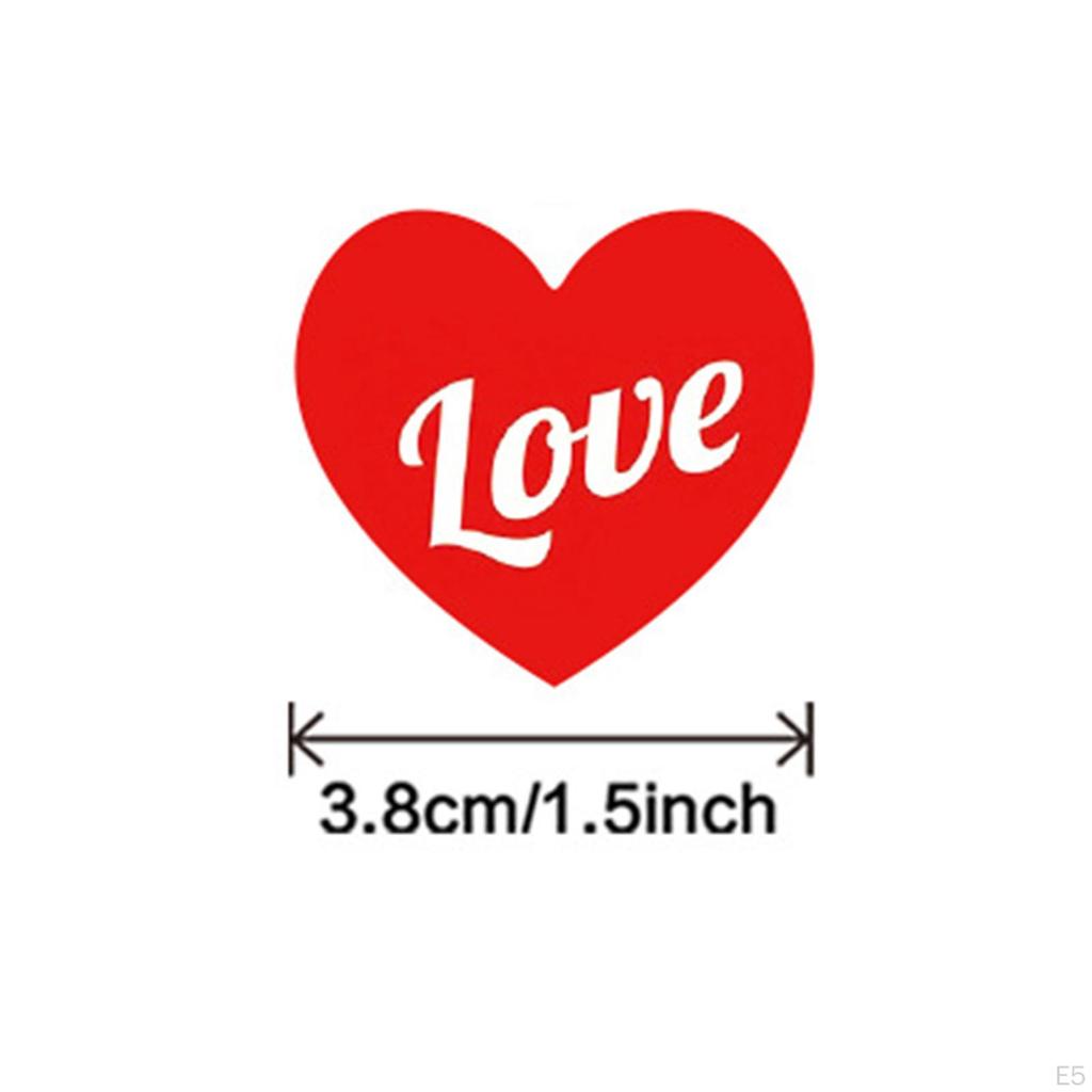1 Roll Heart Shape Decorative Stickers Valentine's Day Decor Gift Card Tags Birthdays Sealing Labels