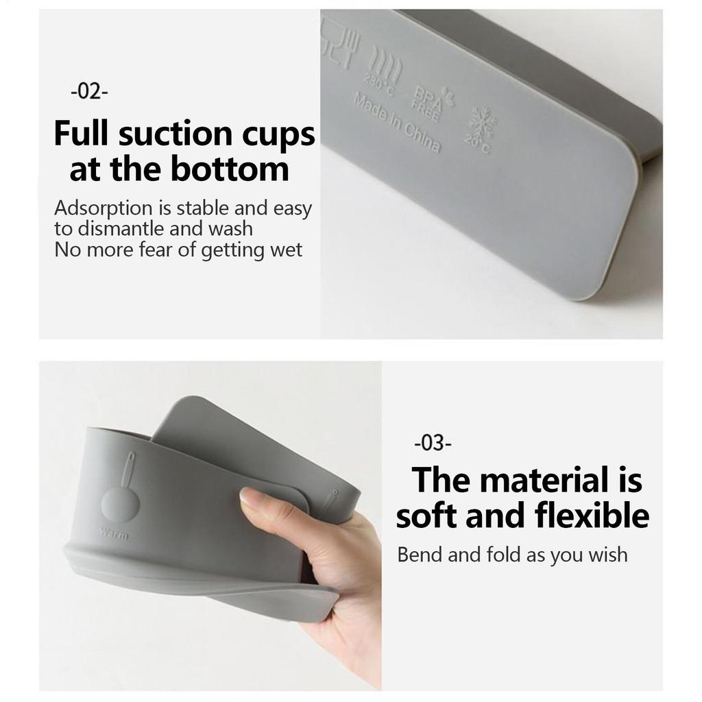 1pc Silicone Waterproof Strip Sink Water Blocking Board Kitchen Splash Prevention Board Sink Drain Bag Basket Kitchen Tools