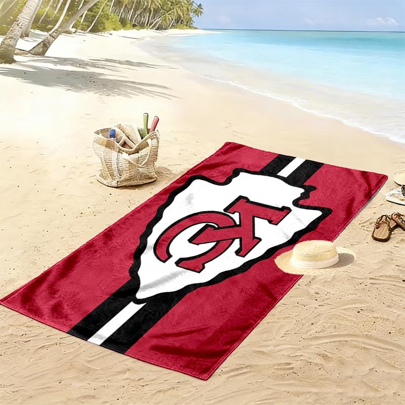 Kansas City Chiefs2 Print Beach Towel, Large Soft Quick Dry Towel for Beach Camping Swimming
