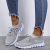 Spring and summer fly-woven mesh women's shoes breathable sports shoes deep-mouth lace-up muffin bottom casual running women's shoes