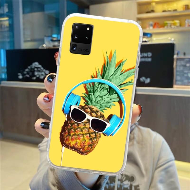Etui na telefon Summer Beach Fruit Pineapple do Samsung Galaxy S10 S21 S22 Plus Ultra A91 A51 A21S A12 Przezroczyste etui na telefon