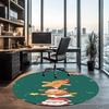 Christmas Printed Round Rug Carpet Chair Rug Area Rug Entryway Doormats,for Office Chair Living Room Bedroom Kitchen Room.