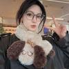 Knitted Plush Scarf Dog Winter Cashmere Scarves Retro Wool Shawl  Girl