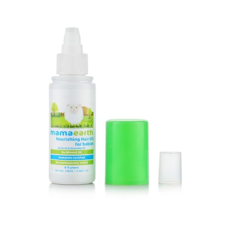 Mamaearth Nourishing Baby Hair Oil For Soft Hair Growth 100ml | Gentle Scalp Oil With Almond & Avocado For Babies