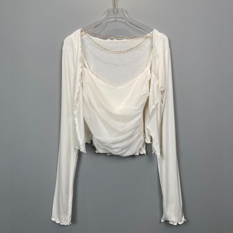 Dongdaemun Stylish Two-Piece: Sexy Sling & Cardigan Set