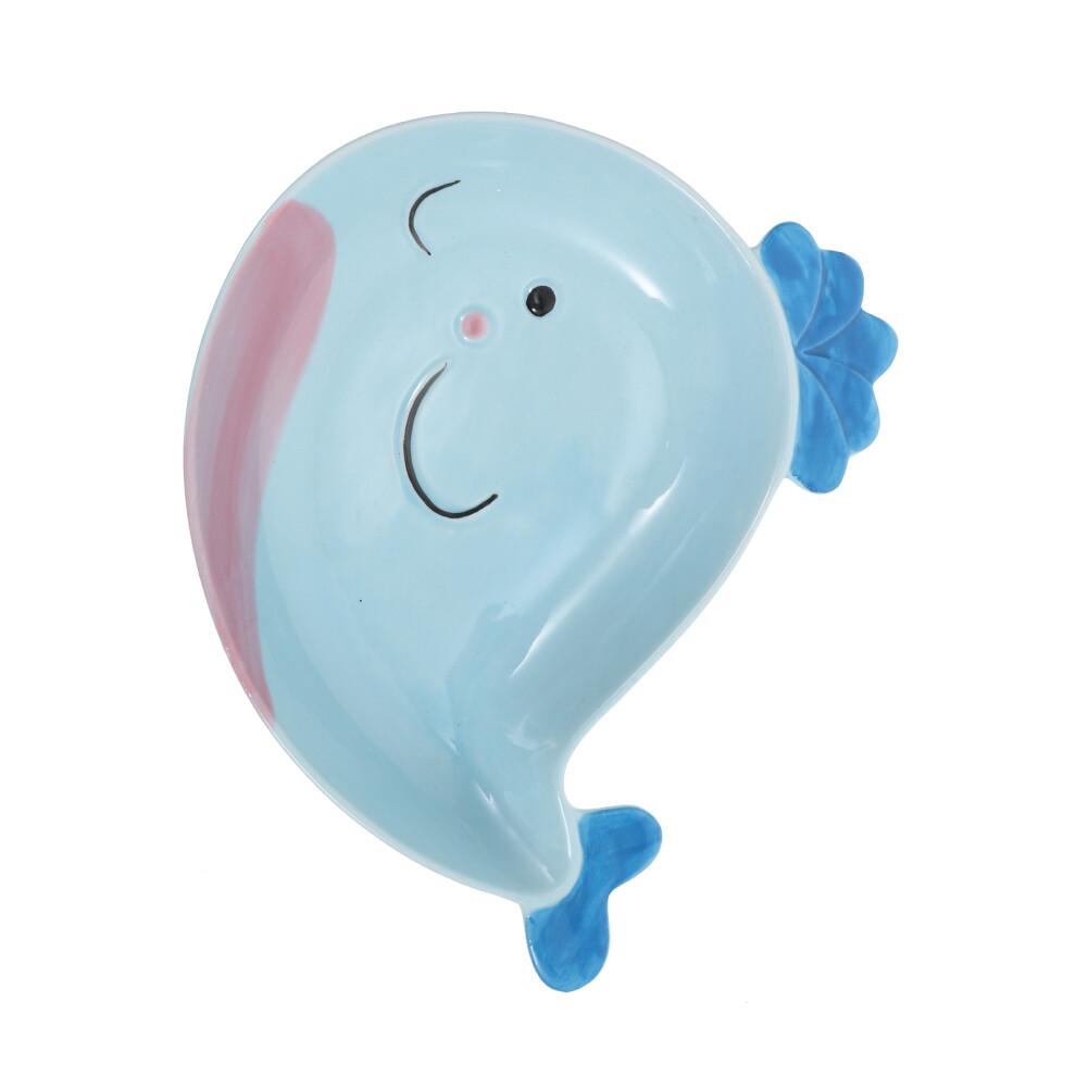 1pc Cartoon Whale Ceramic Plate for Kids