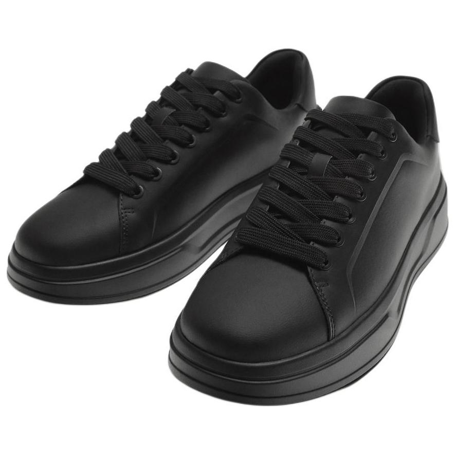 Zara Classic Thick Sole Lightweight Slip Resistant Low Top Skate Shoes Men Sneaker Black 12201420800