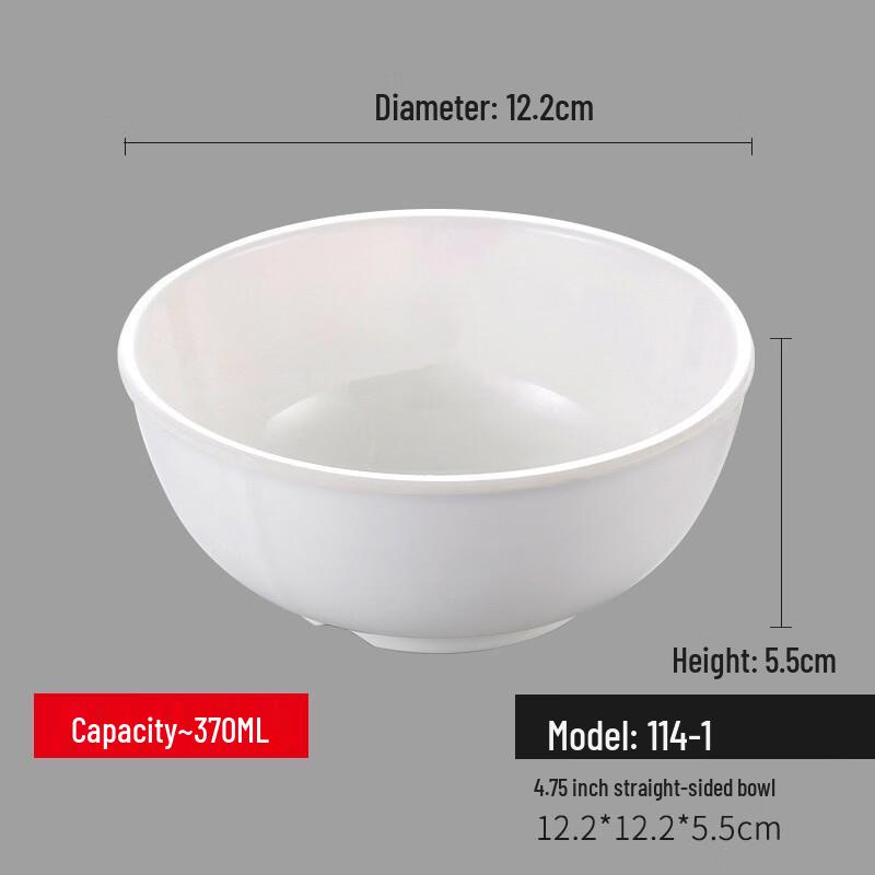 White Melamine Small Round Bowl (20-Pack)