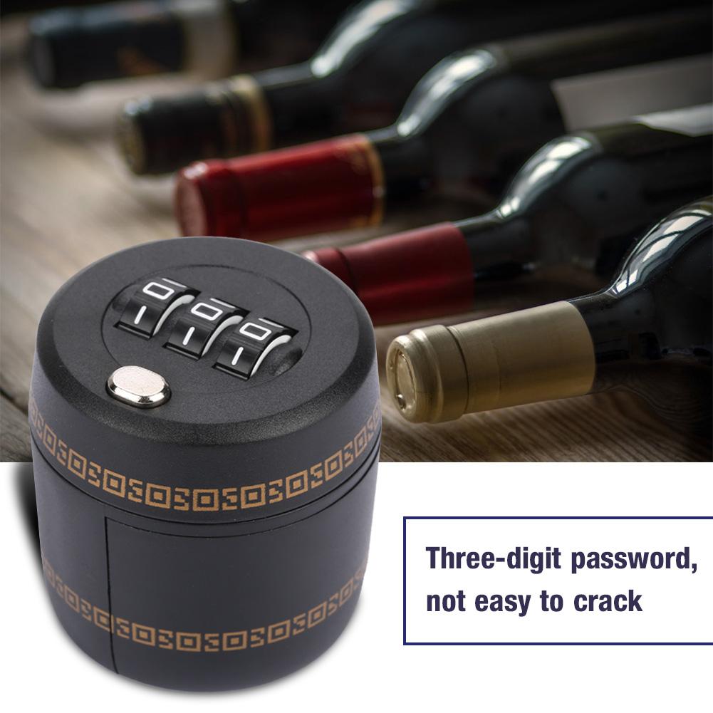 Zinc Alloy Wine Bottle Password Lock Three Digit Combination Pass Code Wine Protector