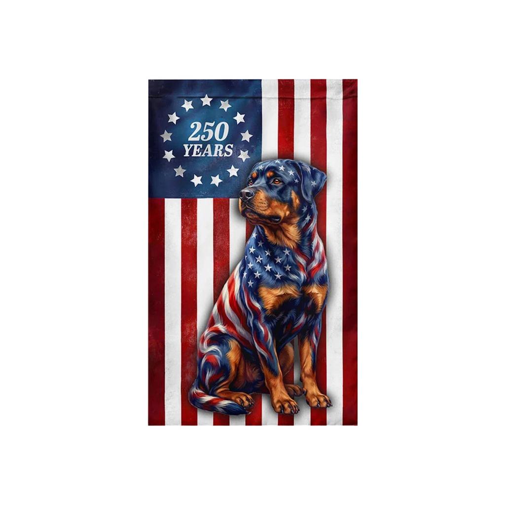 250 Years Commemorative Garden Flag Single Sided 30X45cm Patriotic Dog Design Durable Polyester Outdoor Decorative Banner