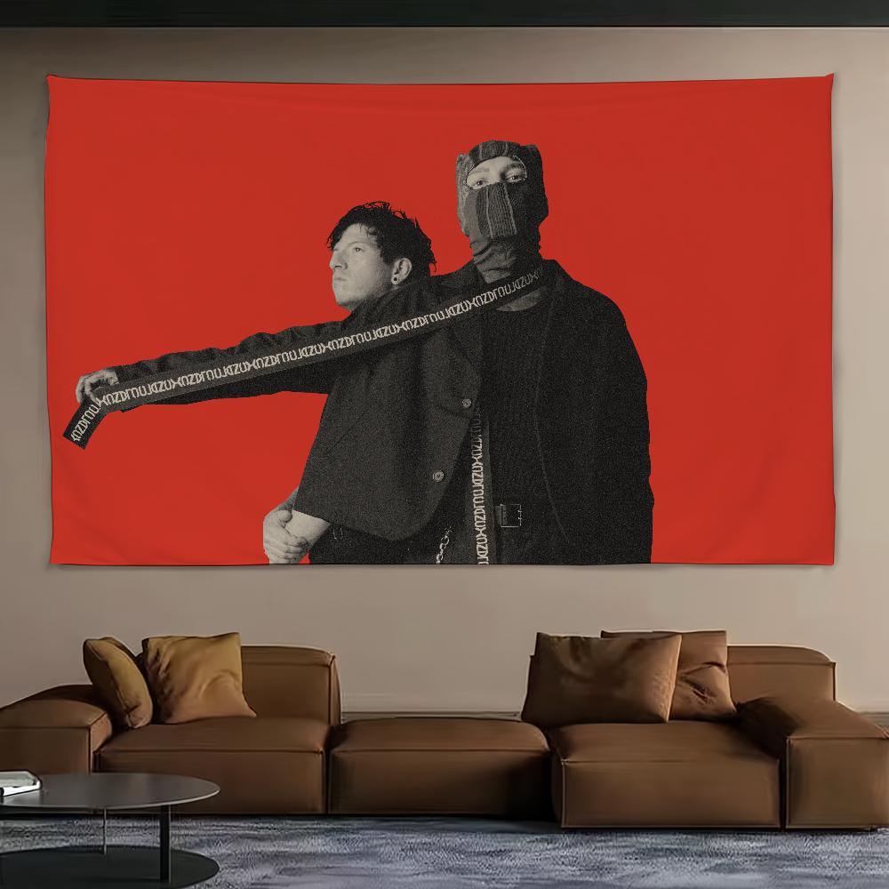Musik-Twenty One Pilots Wandteppich Dekoration Schlafzimmer Wohnheim Hintergrundtuch Ferienhaus Party Wohnzimmer Clubtuch