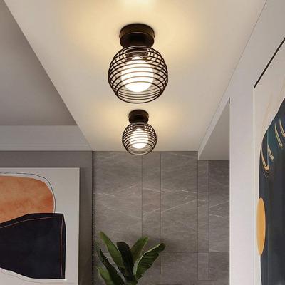 Ceiling Light - NETTLIFE - Vintage - Set of 2 - E27 - Metal - Black