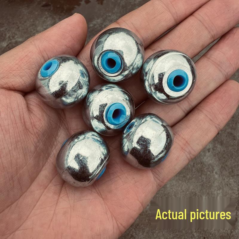 Hollow Lead Sinker with Bead-shaped Ceramic Ring - Wind-resistant Silver Carp Bighead Fishing Tackle Accessories