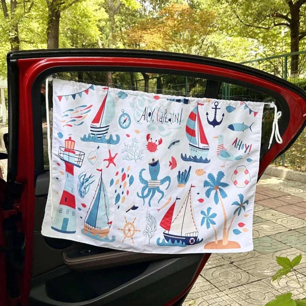 Zasłona z przyssawką w osłonie przeciwsłonecznej na okno samochodu Cartoon uniwersalna osłona przeciwsłoneczna na boczną szybę ochrona UV dla dzieci