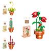 Exquisite Diy Mini Brick Plant Pot Model Kit Fun Plastic Building Blocks Toy