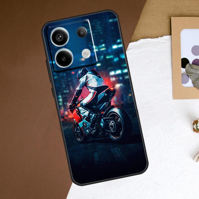 Neon Motorcycle Biker Phone Case For Redmi Note 12 13 Pro Plus 9 10 11 Pro 9S 10S 11S 12S Redmi 10C 12C 13C Cover