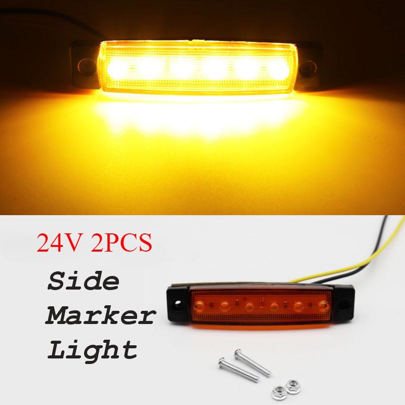 

2 шт. 12/24 В 6 SMD светодиодных фонарей для грузовика, прицепа, пикапа, боковых габаритных огней, габаритных огней для грузовика, автобуса, боковых габаритных огней, задних предупреждающих фонарей