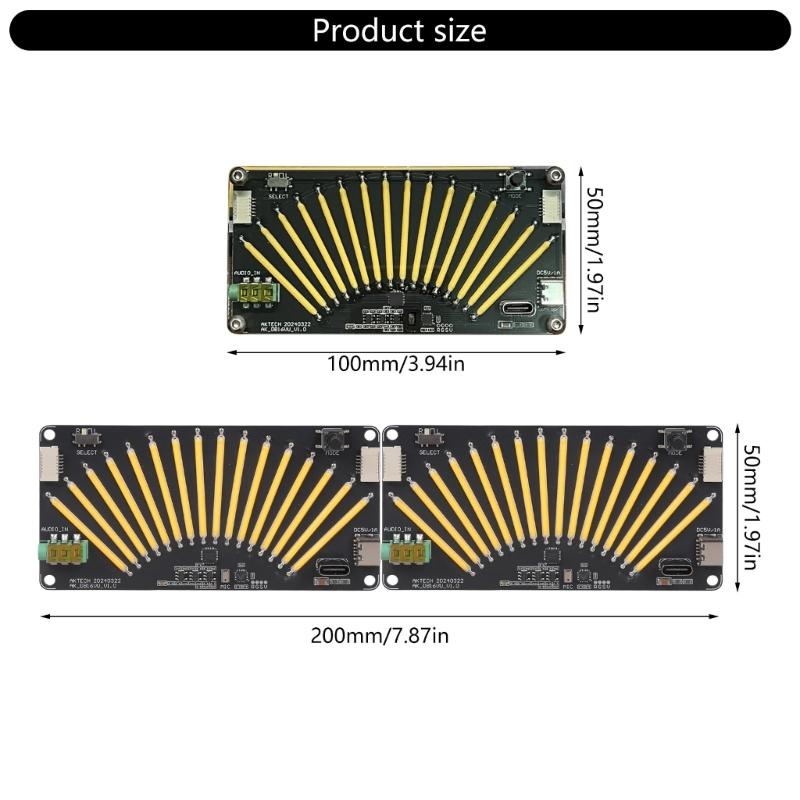 AK-DB16VU Musik-Pegelmesser VU-Meter Stereo-Verstärker Board Einstellbare Lichtgeschwindigkeiten Board für Heim-Soundsysteme