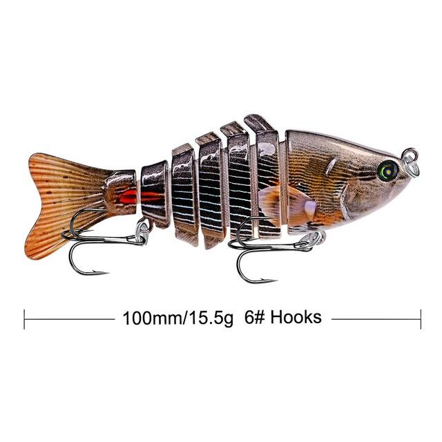 1PC [Ready Stock] 8 Sections Fishing Lure 13.5cm/19g 10cm/15.5g Jointed Swimbait Sinking Trout Wobbler Bait 6# Hook Fishing Tackle