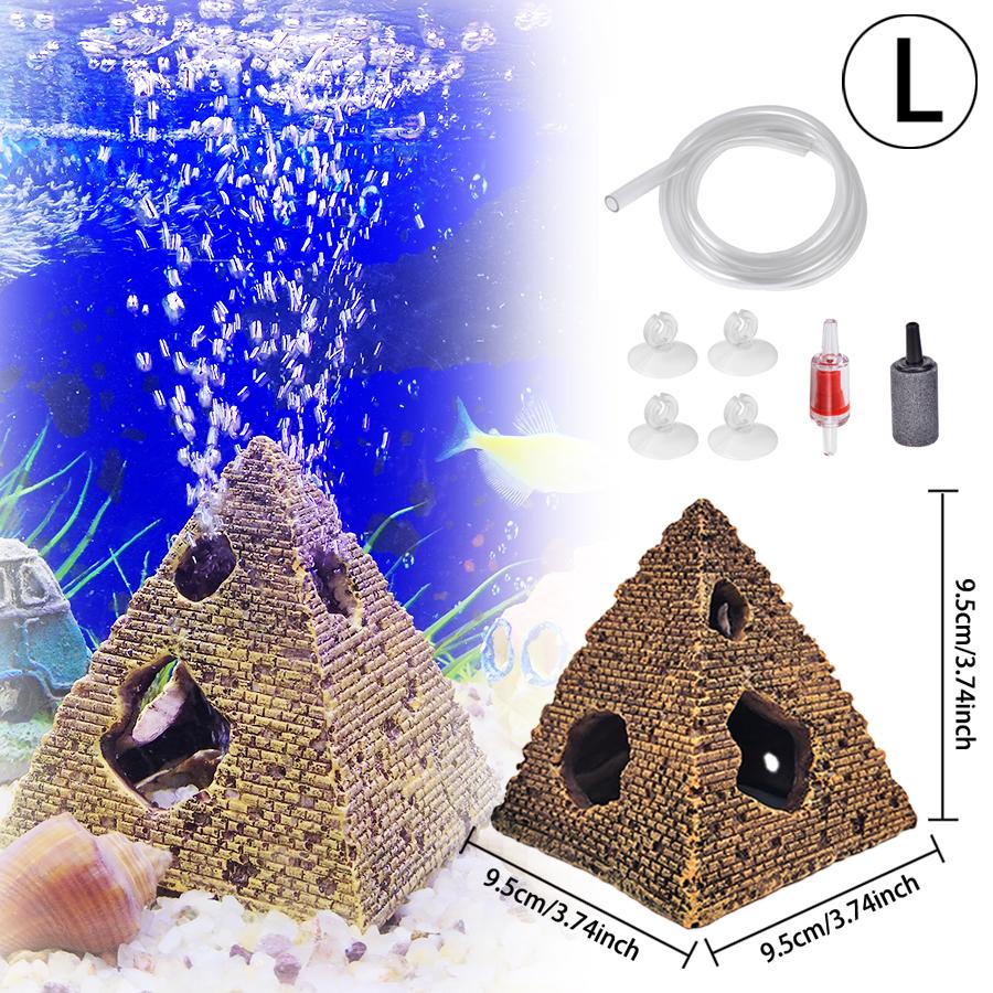 

1Набір Єгипетські піраміди Кам яна печера Орнамент Акваріумна декорація Акваріум Середовище проживання креветок та риб Акваріумні повітряні помпи Аксесуари L