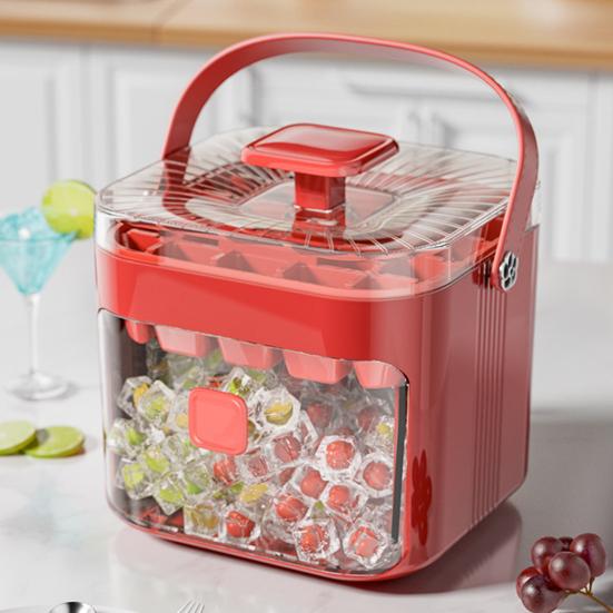 Ice Cube Mold 48 Grids Reusable Refrigerator Ice Maker Drawer Design Ice Tray Portable Easy Release Homemade Ice Making Tools Whiskey Cocktail Coffee