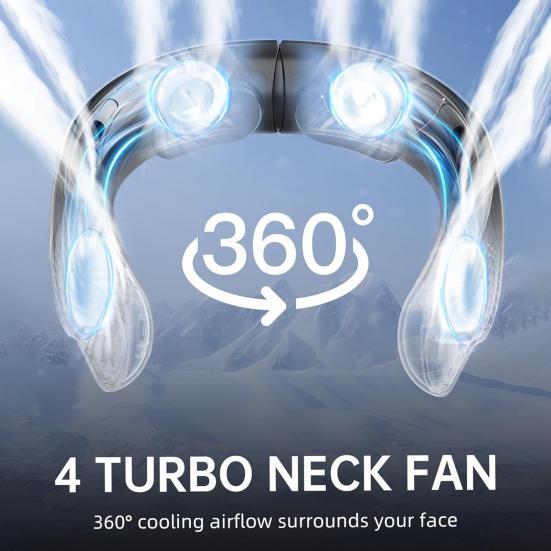 

Безлопастной шейный вентилятор, 4000 мАч, работающий от батареи, со светодиодным дисплеем, 3 скорости, регулируемый USB TYPE-C, зарядка, портативный шейный вентилятор для путешествий на открытом воздухе 4000mmA чёрный