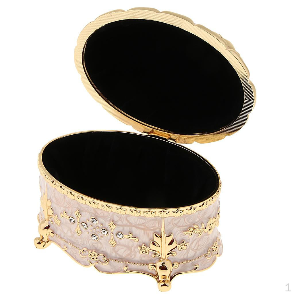 Chest Trinkets Jewelry Box Storage Studs Ring Holder Case