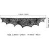 AerWo Halloween Decoration Black Lace Spiderweb Fireplace Mantle Scarf Cover Festive Party Supplies