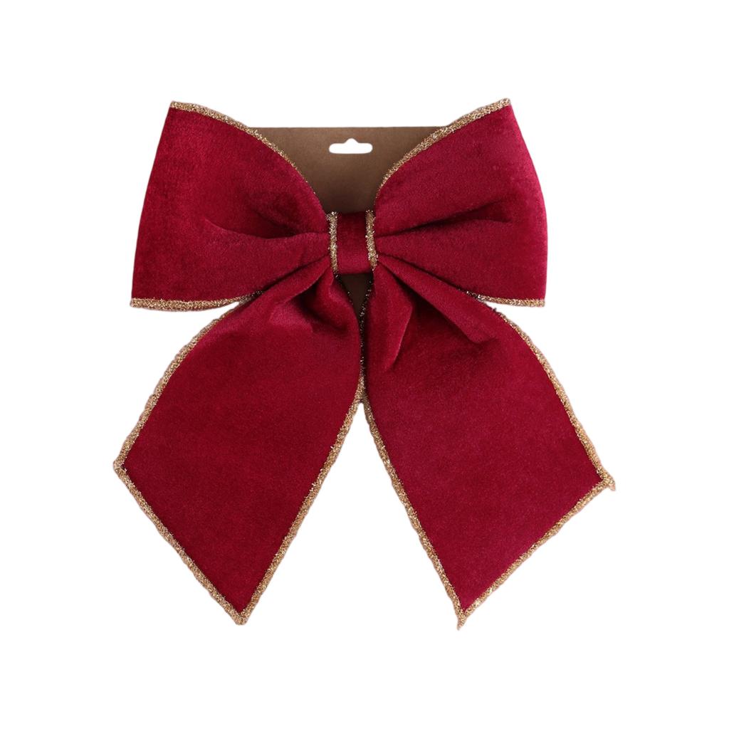 Christmas Decorations High-end Gold Velvet Bow Christmas Flocking Bow Large Red