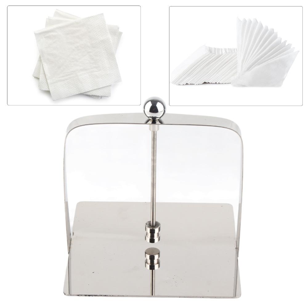 Square Napkin Dispenser Stainless Steel Paper Napkin Storage Home Decor Napkin Rack For Home