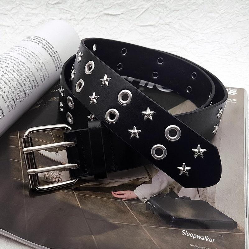 Women's Rivet Belt Fashion Casual Punk Style Pu Leather Waistband Personalized Waistband Decoration Accessory