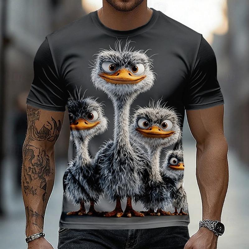 A Men's Personalized Pattern Printed Short-sleeved T-shirt for Comfortable and Breathable Summer Wear