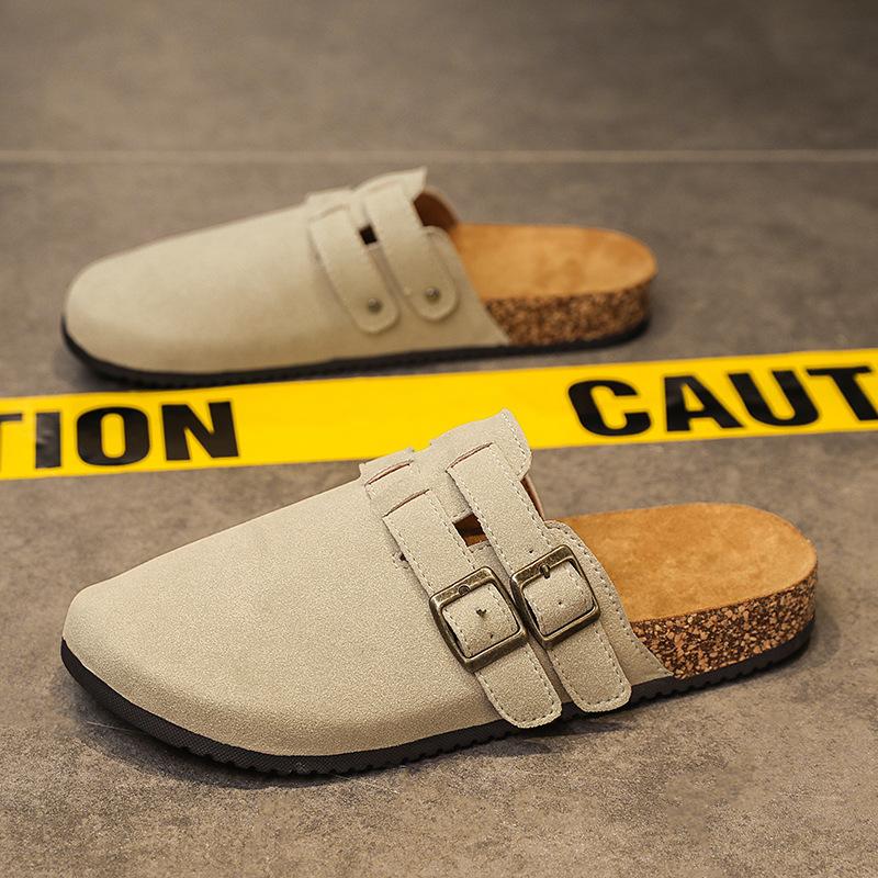 

Boken домашние тапочки 2025 новые летние парные модели мужские и женские повседневные сандалии с мягкой подошвой и закрытым носком тапочки больших размеров 46-47 хаки