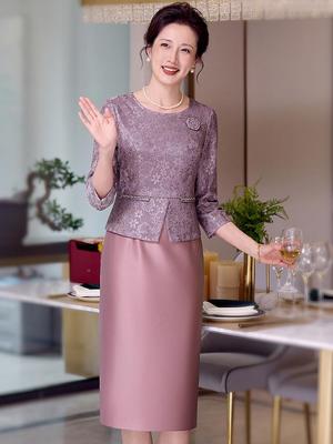 Robe de Banquet de Mariage Violette Élégante 2025 pour la Mère de la Mariée