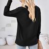 Women's Casual Fashion Colour V-Neck T-Shirt Button Decoration Loose Top