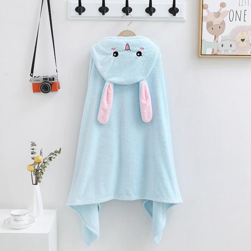 

Детский мультяшный банный халат с капюшоном оверсайз для малышей с вышивкой Blue Rabbit