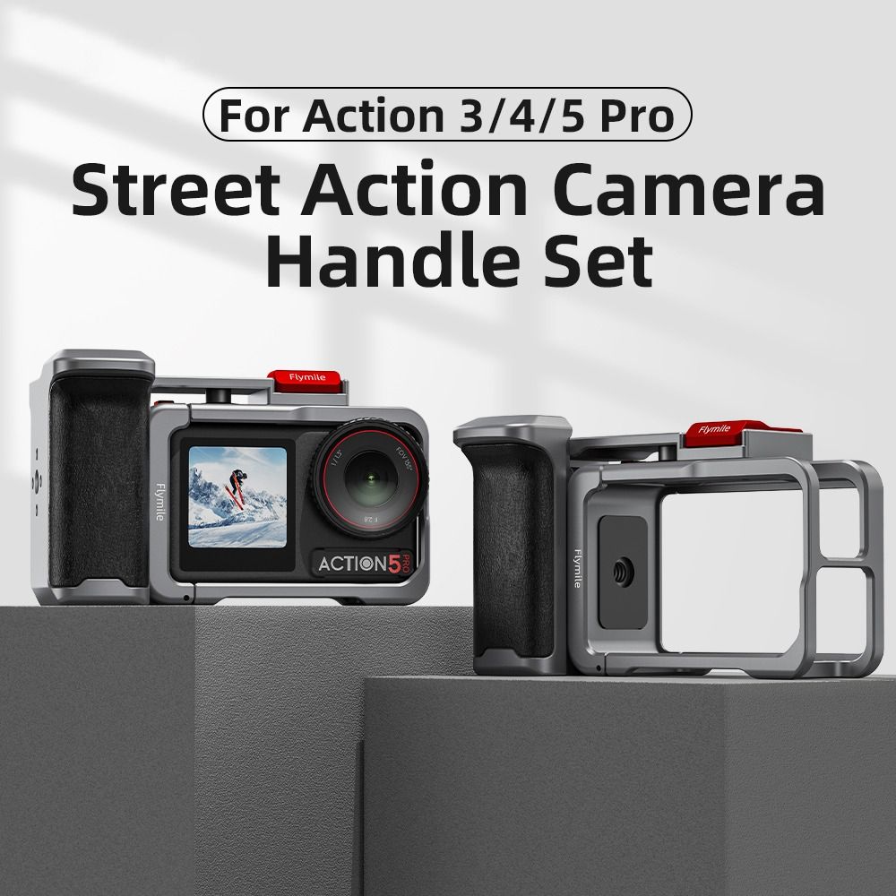 Shutter Button Camera Grip Handle Rabbit Cage for Osmo Action 3/4/5 Pro Camera Accessories
