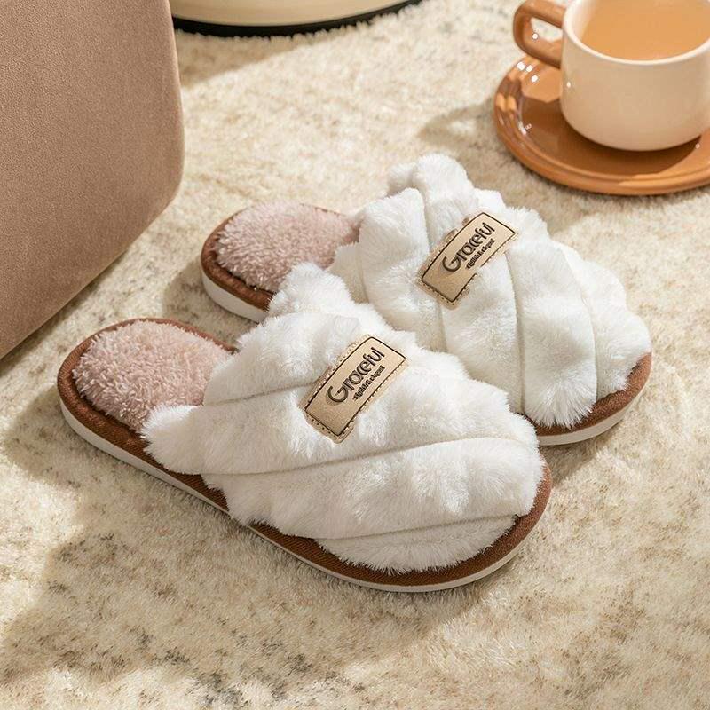 Trendy Cotton Non-Slip Indoor Slippers for Women & Couples, Perfect for Autumn and Winter
